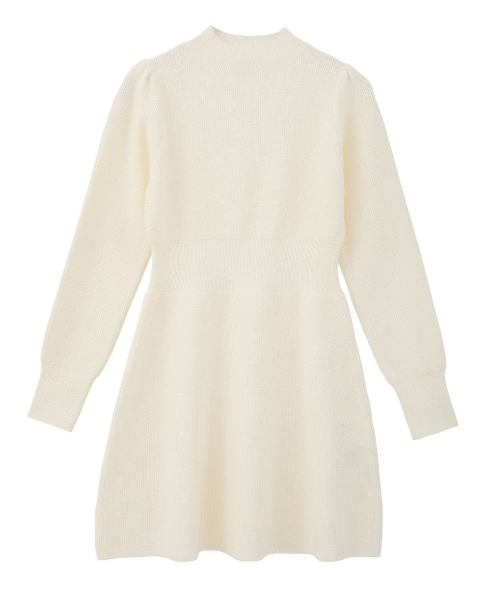 earth music&ecology ウエストリブフレアニットミニワンピース 