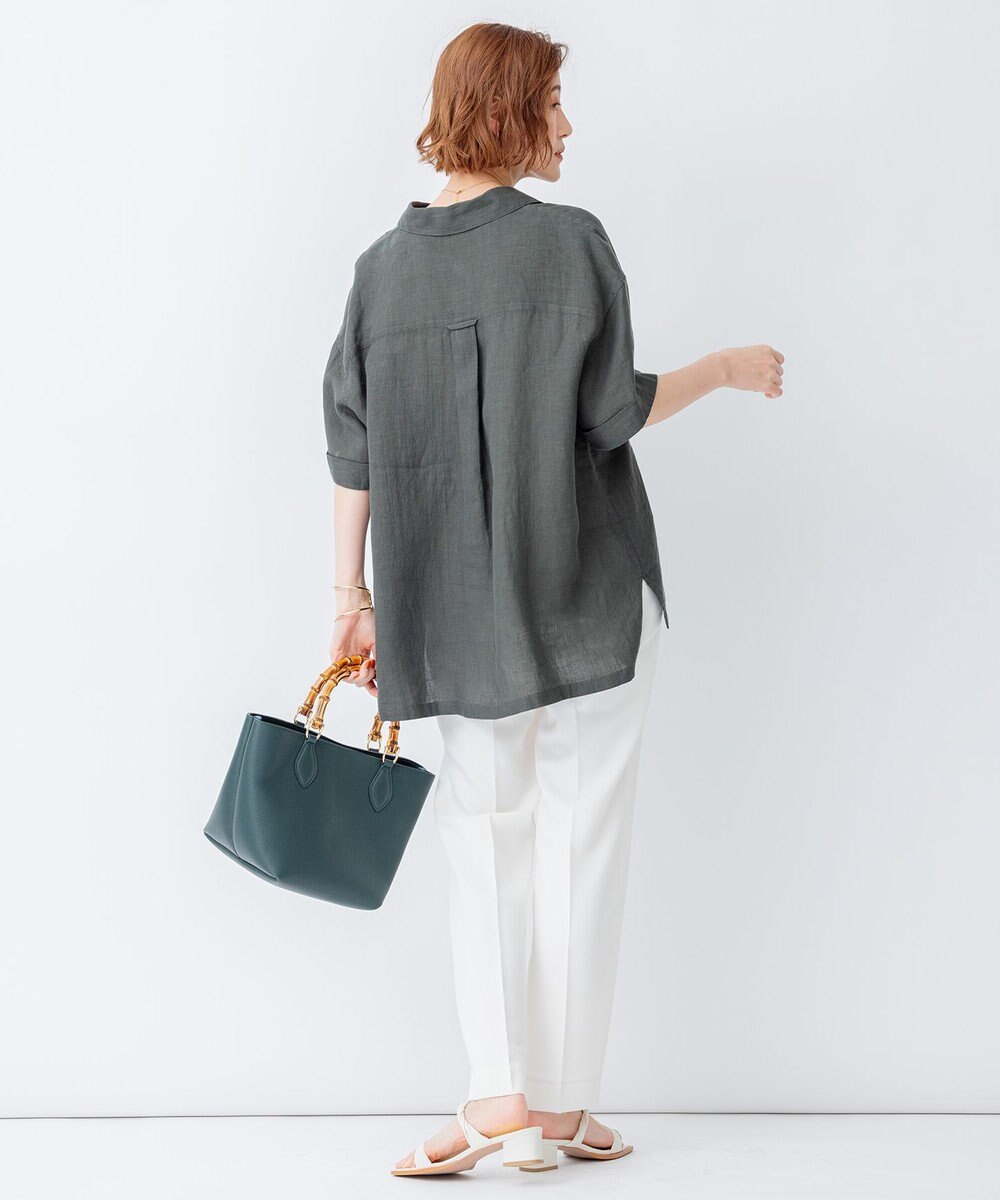 23区 S 【洗える】LIBECO プルオーバーシャツ 