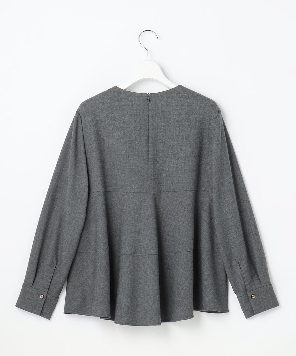 自由区 L 【SHIHOさん着用】ソフトウールブレンドペプラム ブラウス 