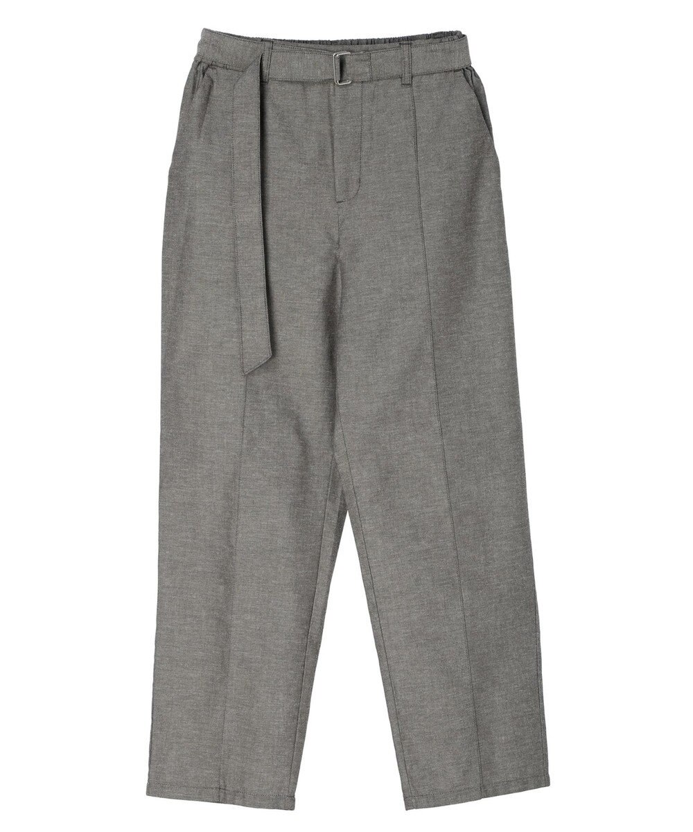 Green Parks 綿麻混バックルベルト付テーパードパンツ 
