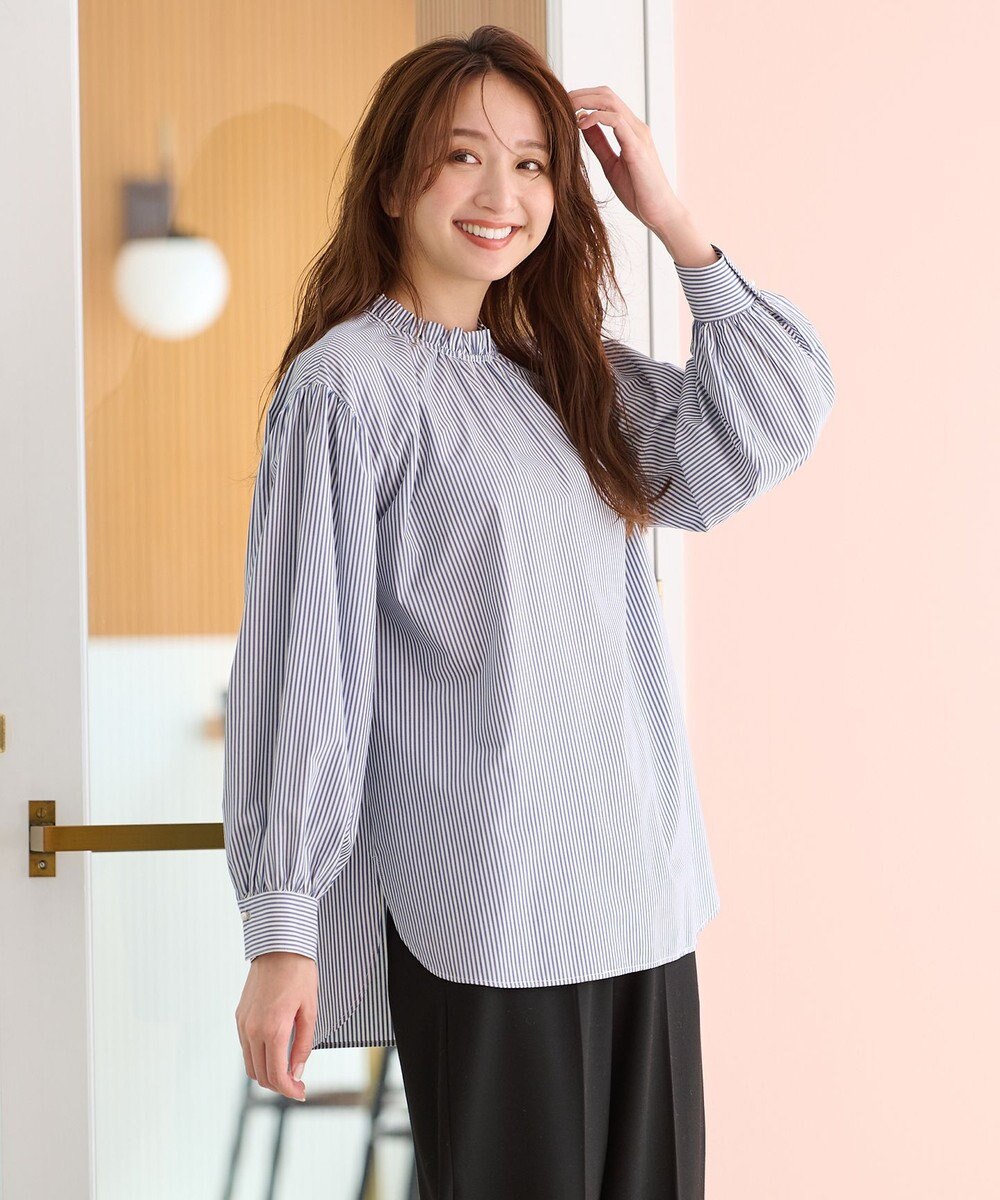 ANY L 【UVカット/抗菌防臭/速乾】エニィファンクション　フリルモックブラウス 