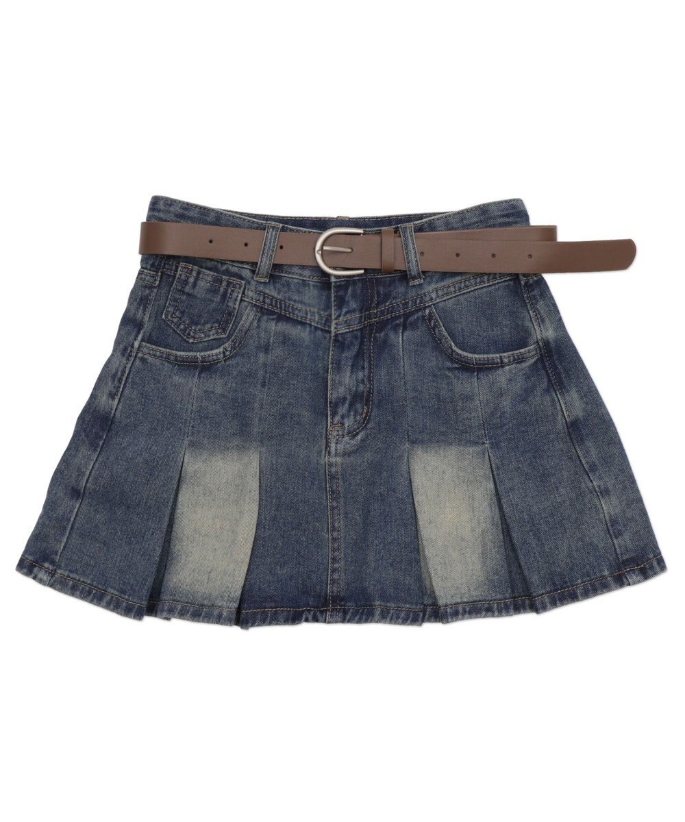 WEGO タックプリーツデニムミニスカパン 