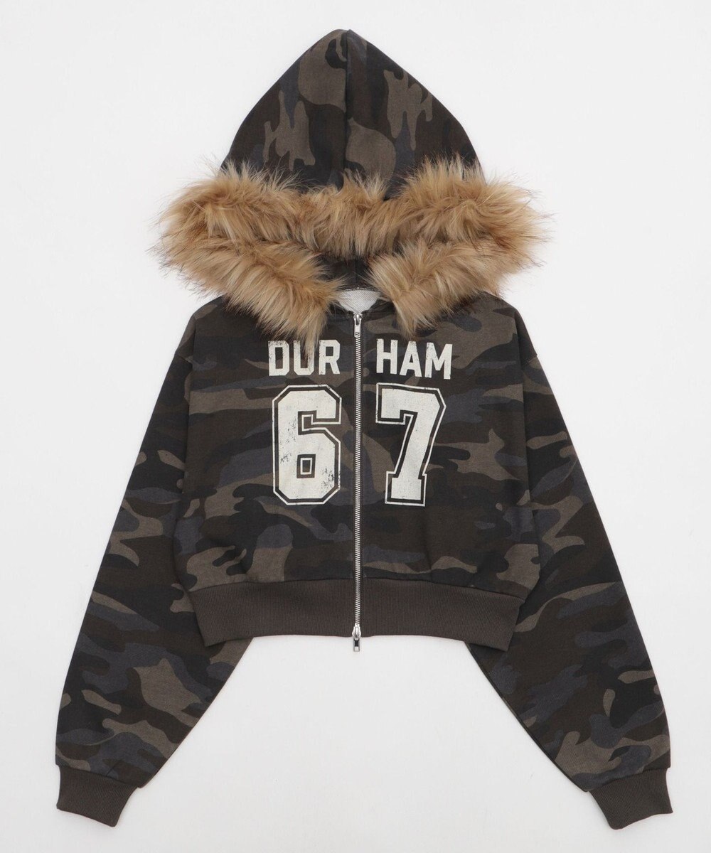 WEGO ファーフードショートZIPパーカー 