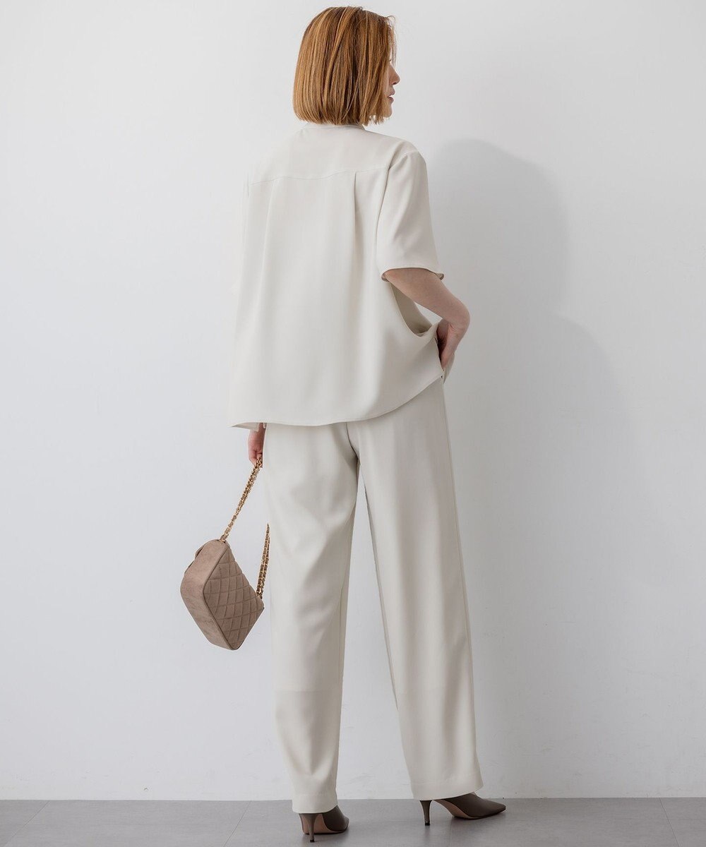 23区 【接触冷感/UVカット/吸水速乾】ストレッチジョーゼット ワイド パンツ 