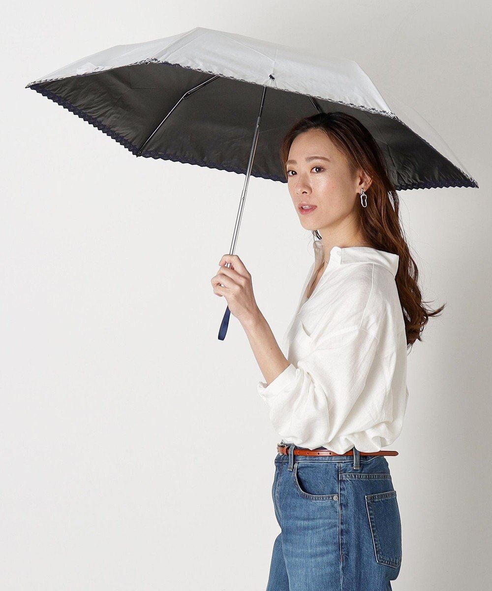 MOONBAT POLO RALPH LAUREN（ポロ ラルフローレン）晴雨兼用日傘 無地 刺繍 遮光率100% 遮熱 UV 