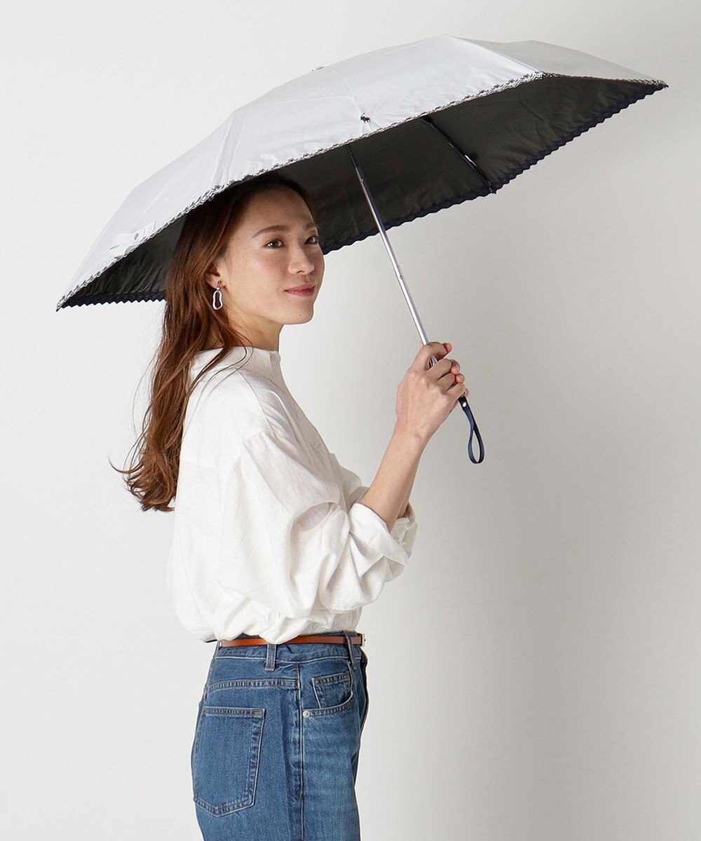 MOONBAT POLO RALPH LAUREN（ポロ ラルフローレン）晴雨兼用日傘 無地 刺繍 遮光率100% 遮熱 UV 