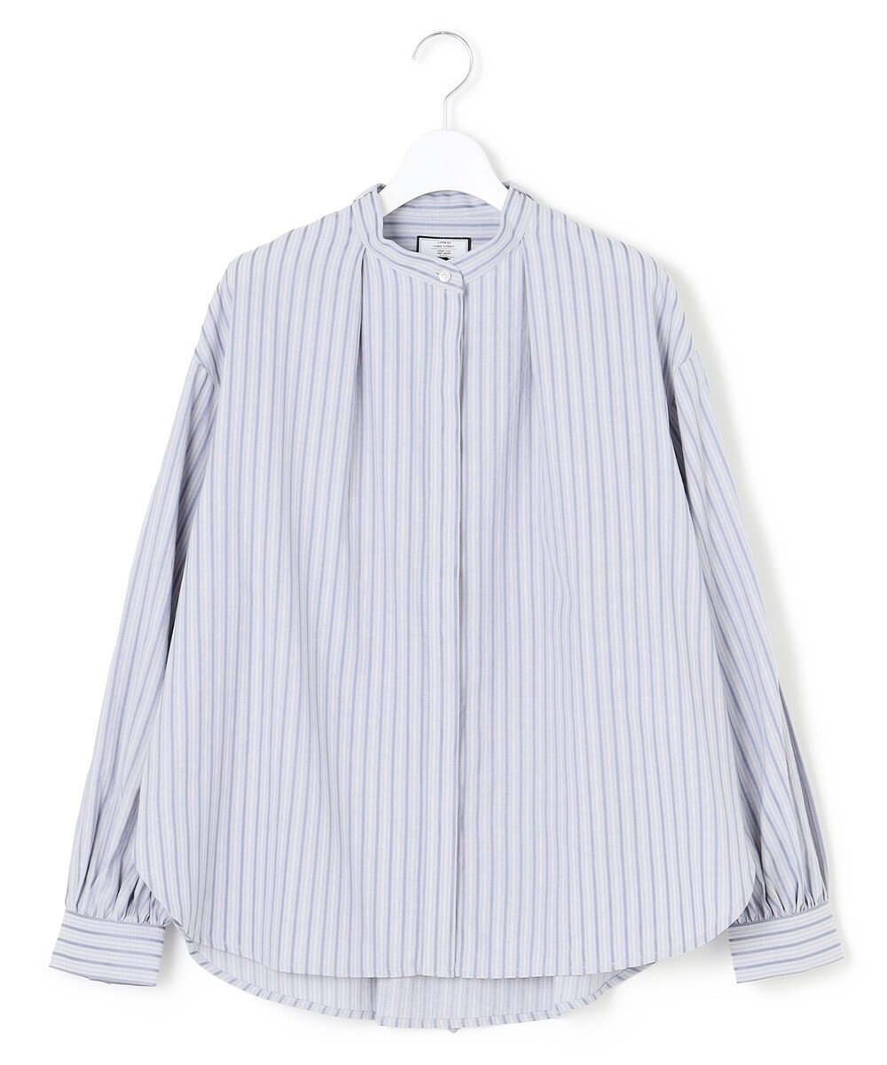 J.PRESS YORK STREET 【WOMEN】ワンウォッシュタイプライター リボンタイバンドカラー ブラウス 