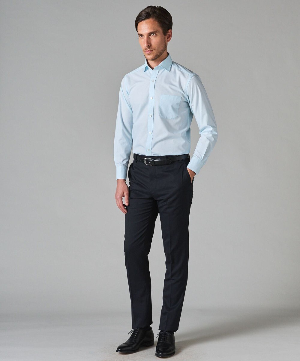 GOTAIRIKU 【形態安定】PREMIUMPLEATS_スモールワイドカラー 通年ドレスシャツ 