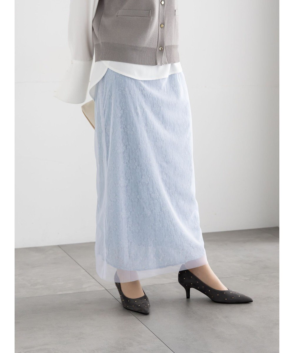 Te chichi レース×チュールレイヤードスカート 