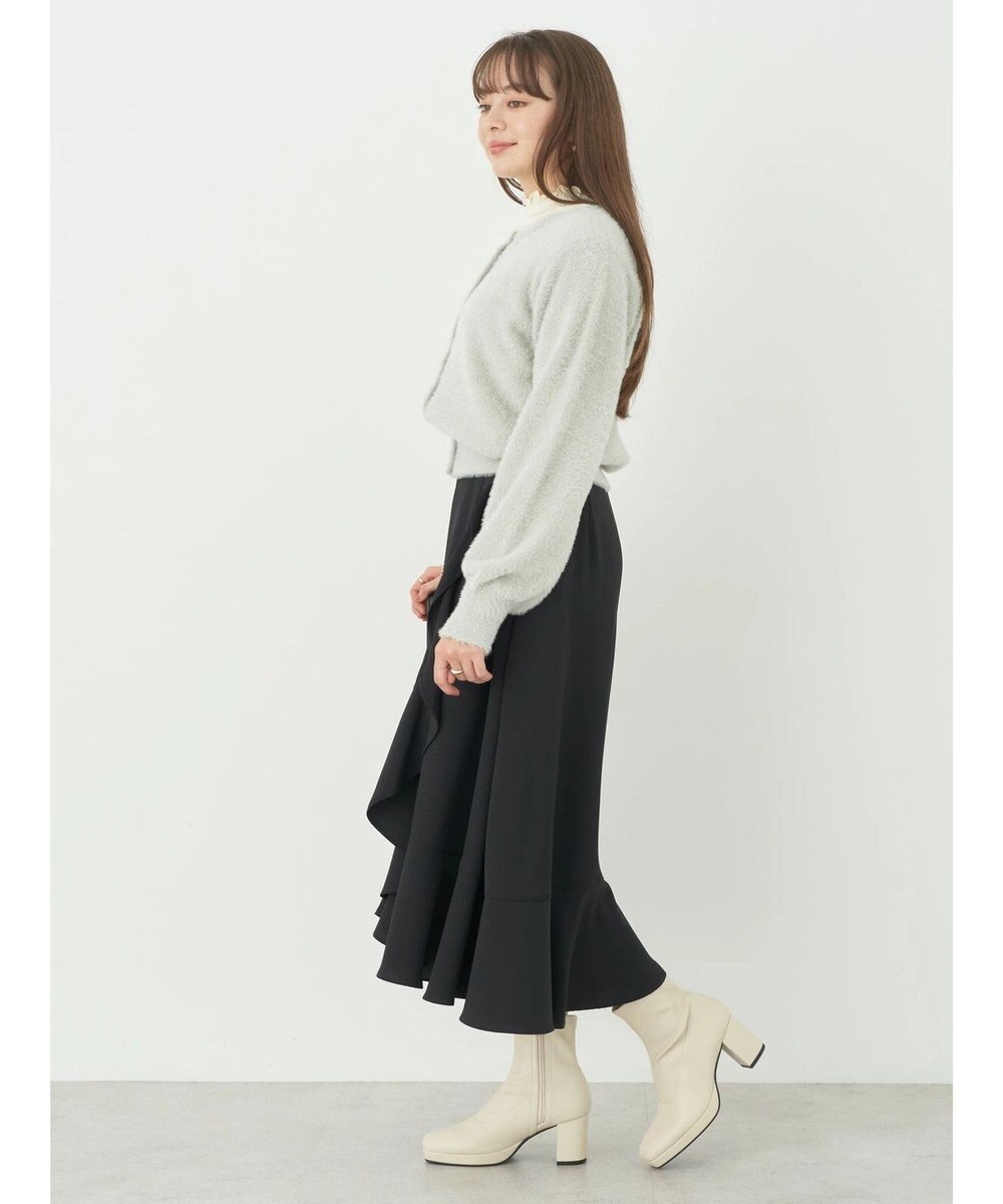 earth music&ecology ミニシャギーパールボタンカーディガン 