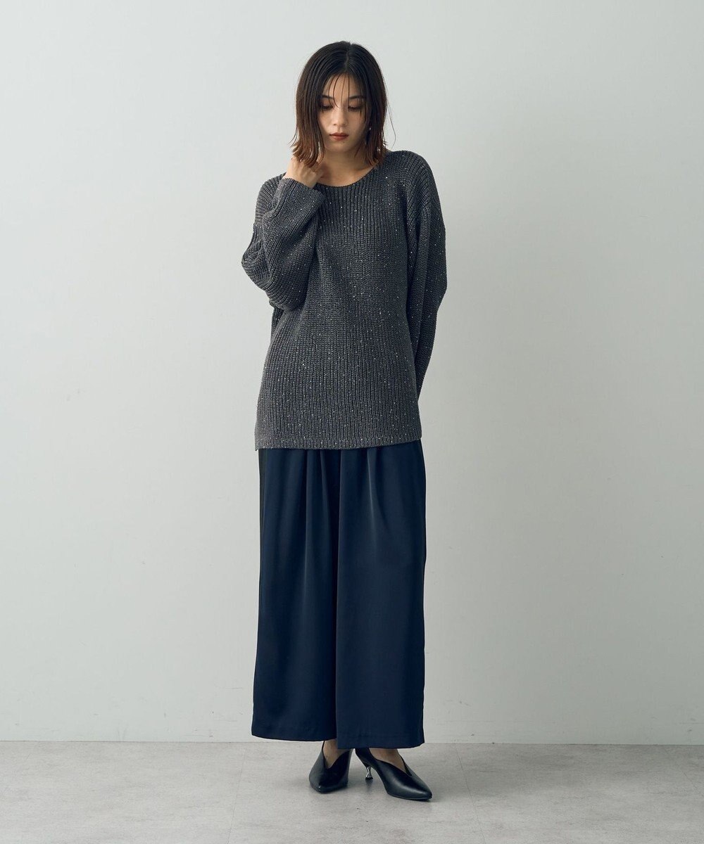 YECCA VECCA サテンタックワイドパンツ 