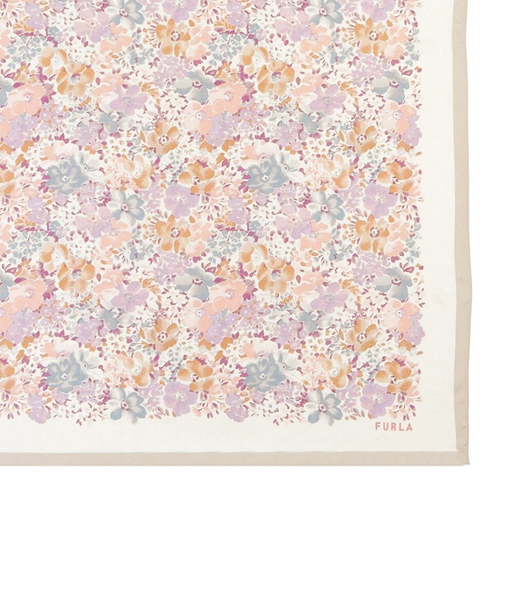MOONBAT 【シルク100%】フルラ (FURLA) 花柄 シルクプリントスカーフ 65cm×65cm 