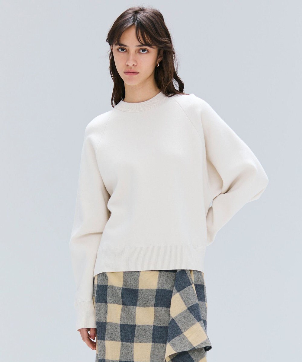 BEIGE， 【洗える】TAFT / コットンカシミヤスウェットニットトップス 