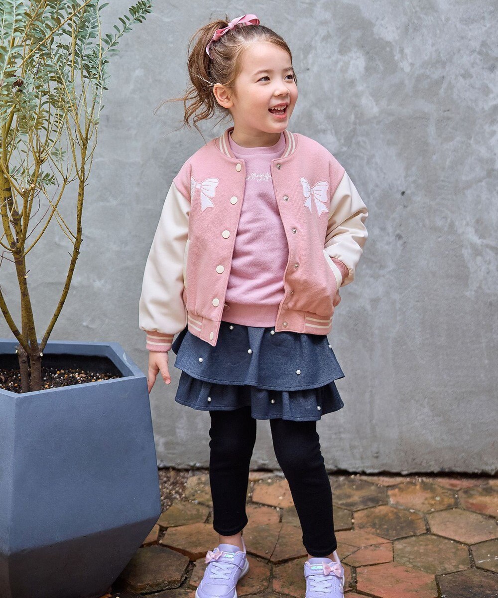 ANY KIDS パール×デニムニットスカッツ 