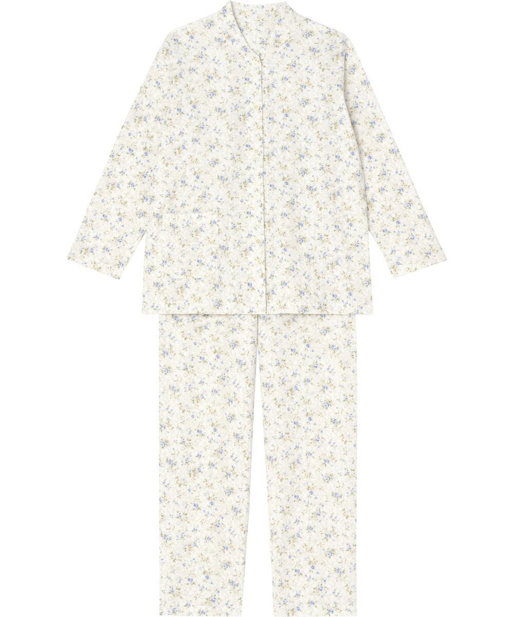 Wing パジャマ 長袖 長ズボン 綿100％(肌側) あったか素材 保温性 ゆったりシルエット シャツタイプ 上下セット レディース EP6001 ウイング／ワコール 