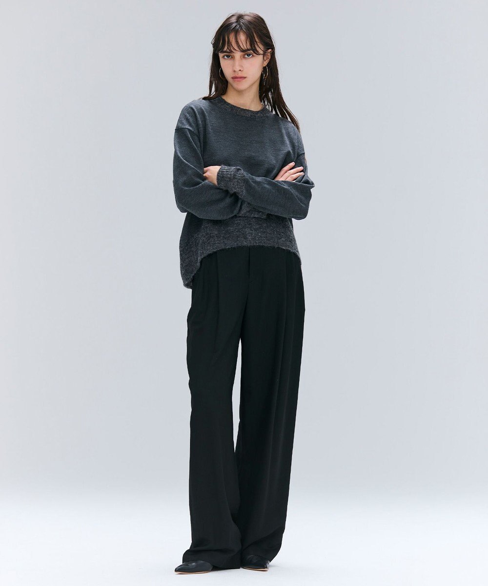 BEIGE， 【洗える】LA MONNAIE / モヘアMIXクルーネックニット 