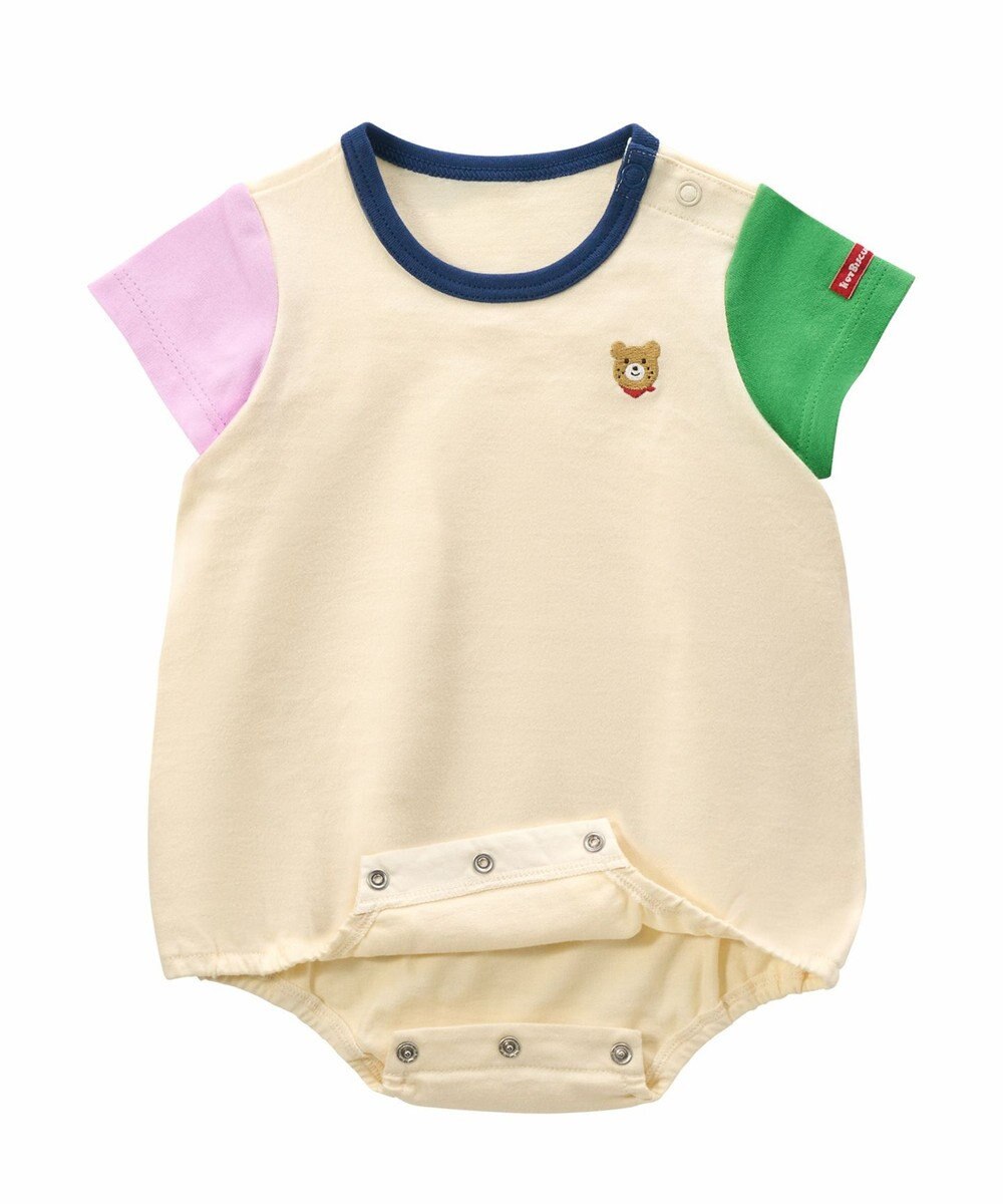 MIKI HOUSE HOT BISCUITS 【70-80cm】【Everyday Series】ワンポイント 半袖ボディシャツ 