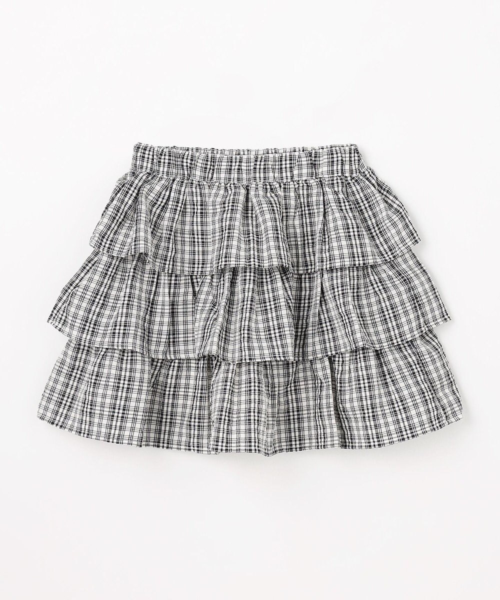 ANY KIDS 【洗濯機可能】ティアード チェックスカパン 