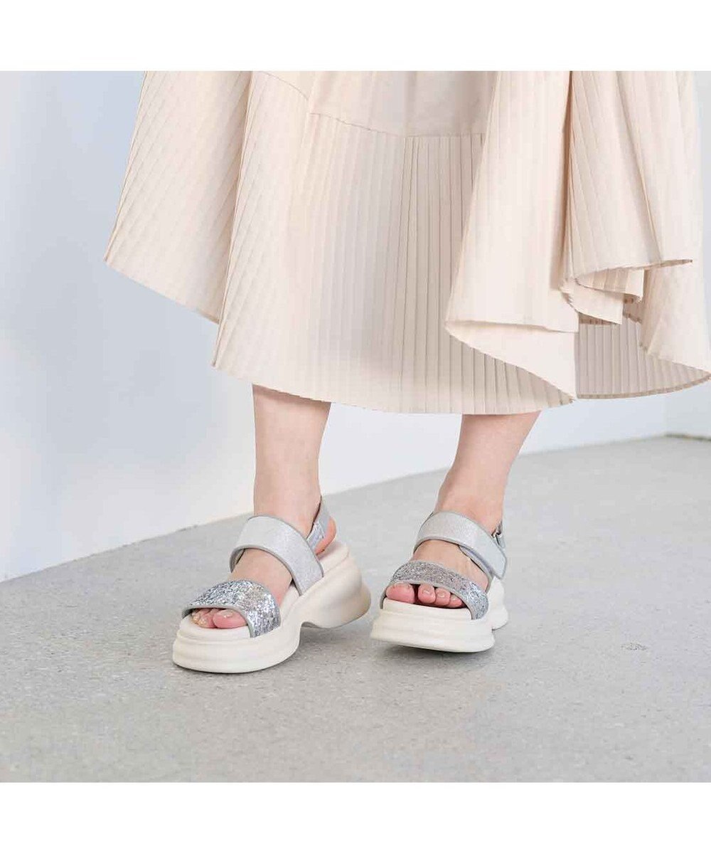 MODE ET JACOMO <MODE ET JACOMO>ボリュームソールグリッターサンダル 