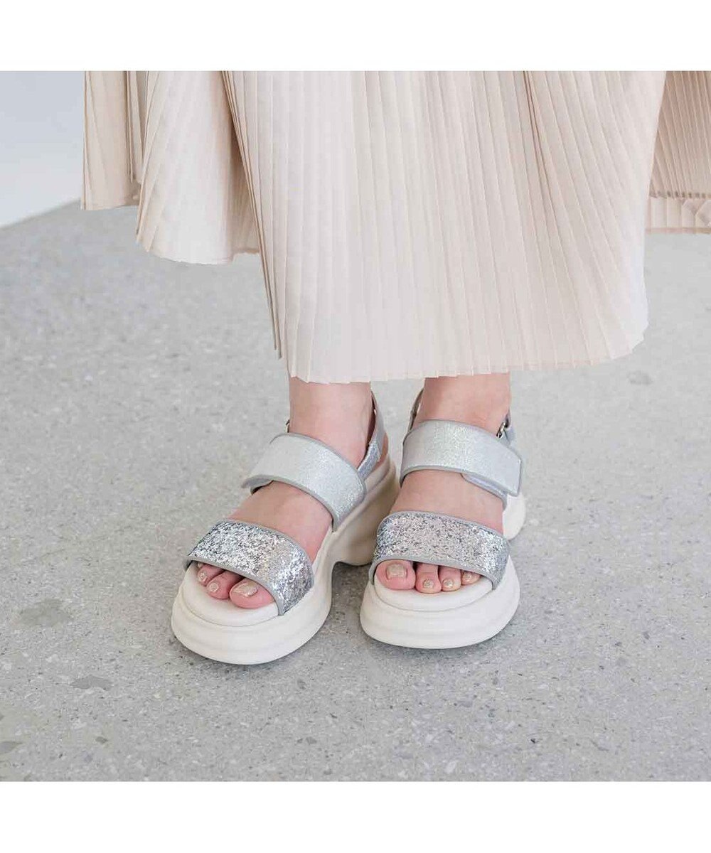 MODE ET JACOMO <MODE ET JACOMO>ボリュームソールグリッターサンダル 