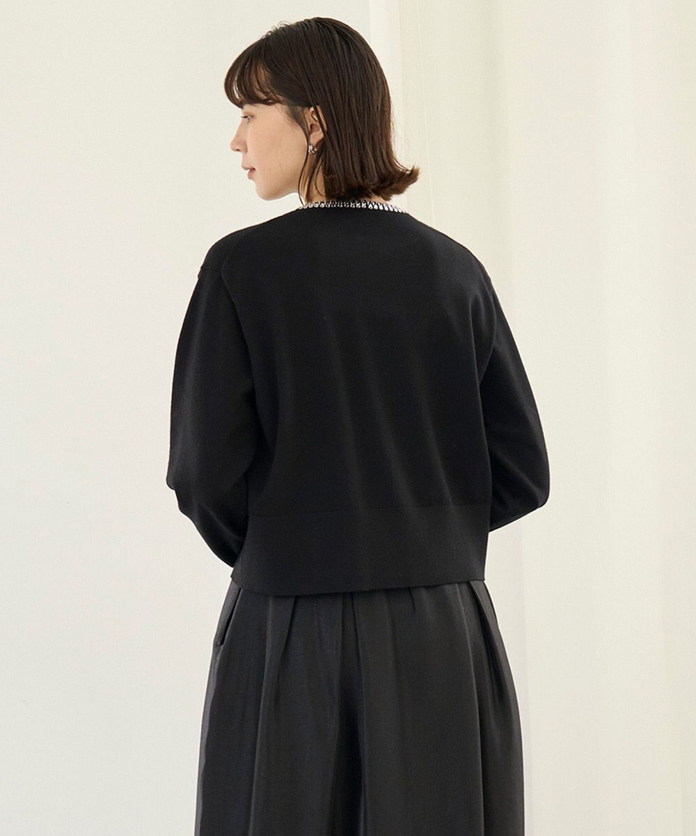 UNFILO ネックビジュー カーディガン 