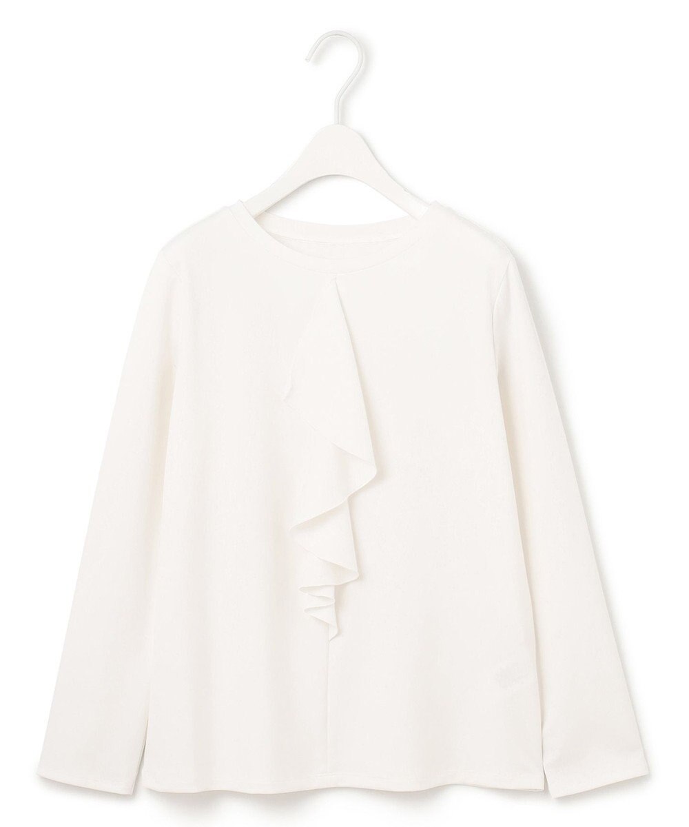 ICB 【洗える】シャイニースムース ドレープフリルカットソー 