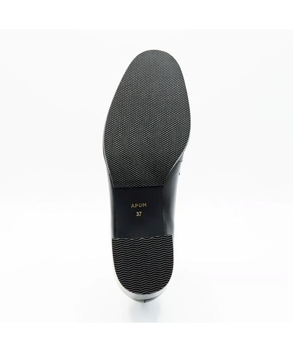 APOM イタリアンレザー ブロックヒールビットローファー45 