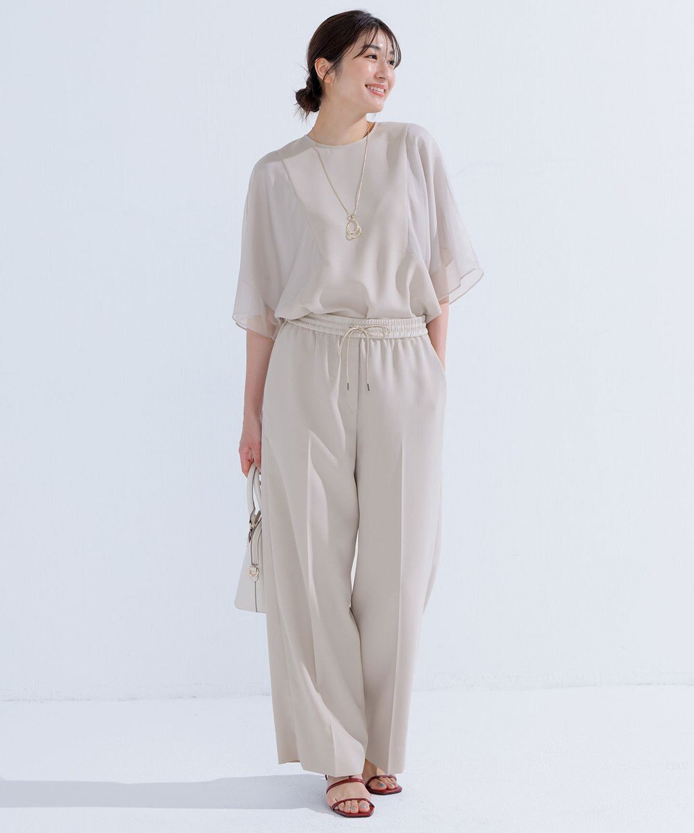 ICB L 【新色追加・UVケア・接触冷感・速乾・防シワ・洗える】 FluidBackSatin  ワイドパンツ 