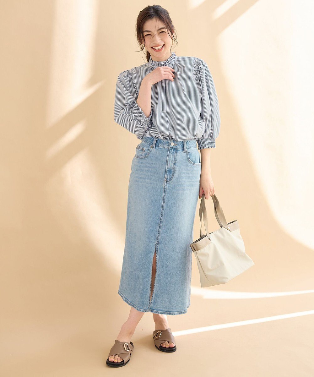 ANY L 【接触冷感/UVカット/抗菌防臭/速乾】エニイファンクション シャーリングブラウス 