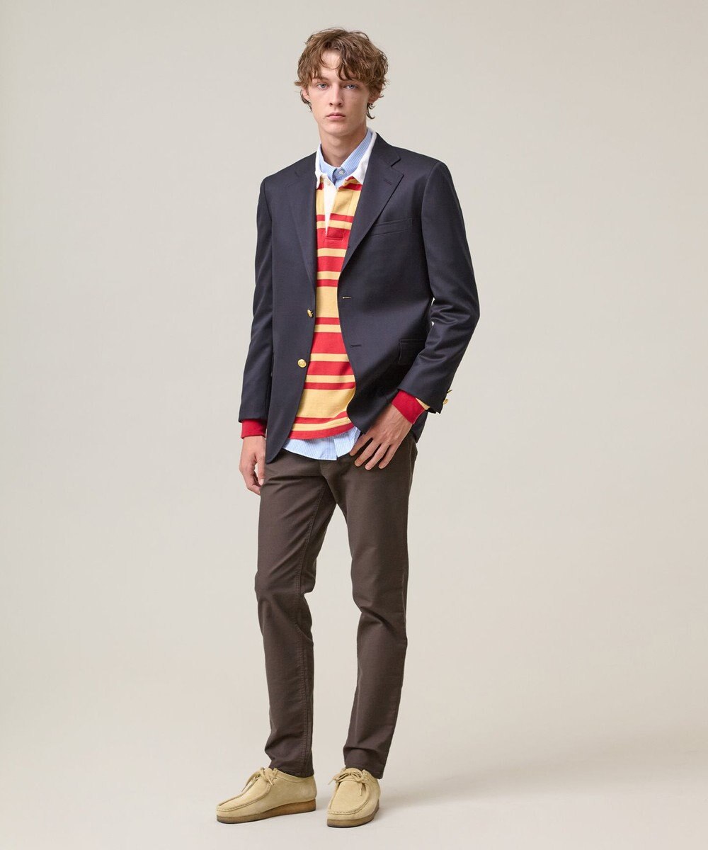 J.PRESS MEN ソフトタッチコットンマルチボーダー ラガーポロシャツ 