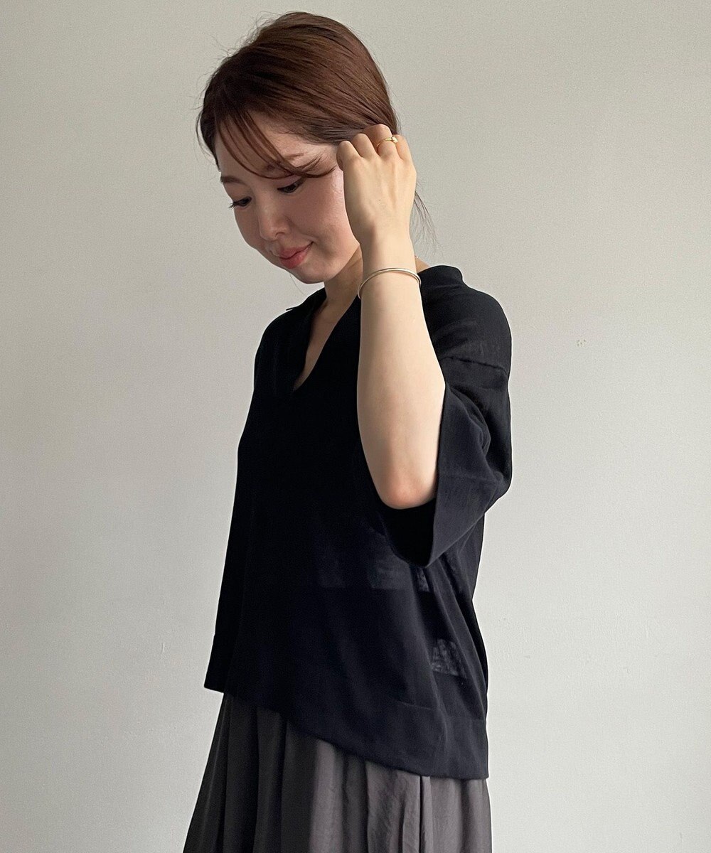 UNFILO L フロスティコットン スキッパーニット 