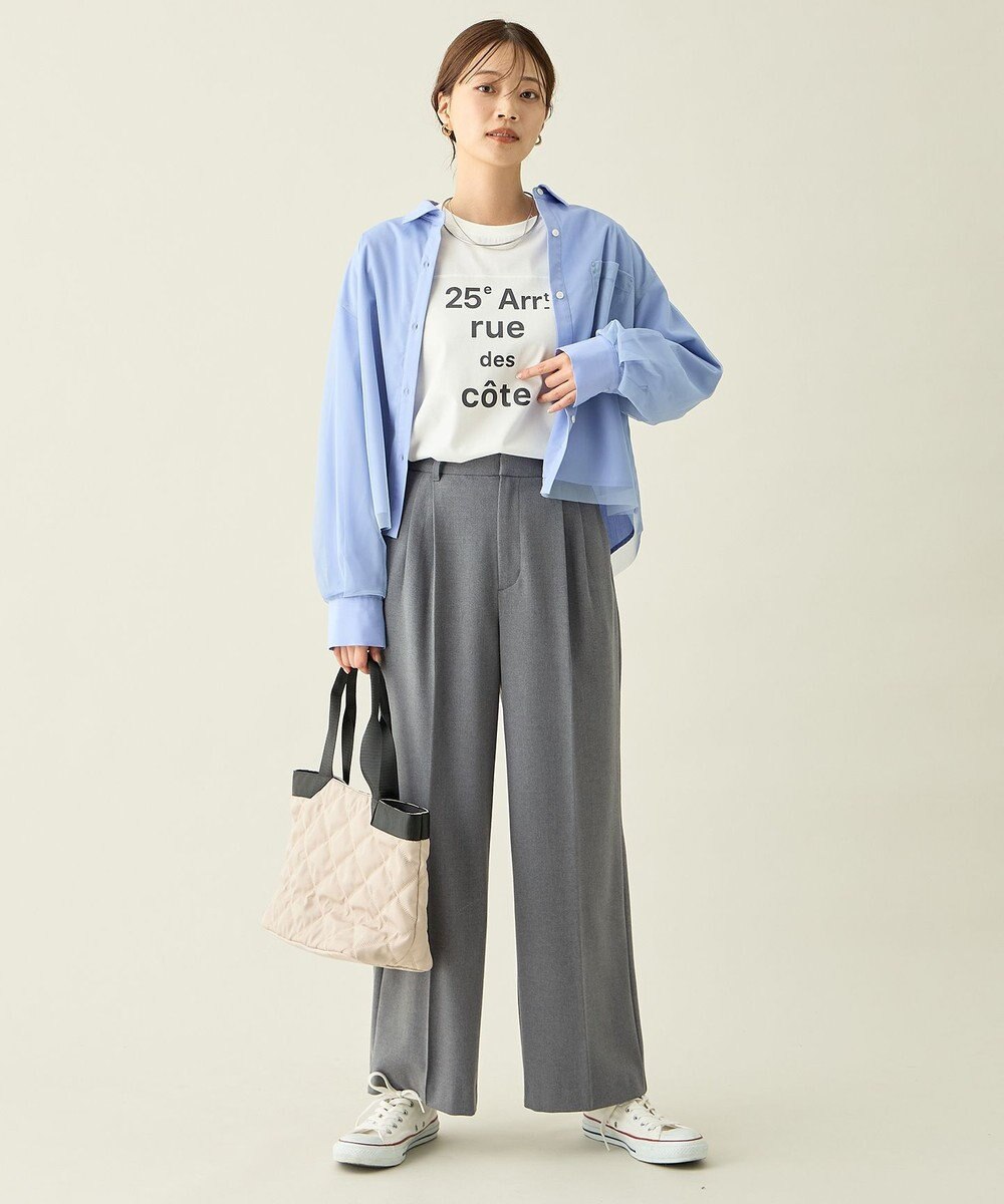 ANY L クロップドチュールコンビシャツ 