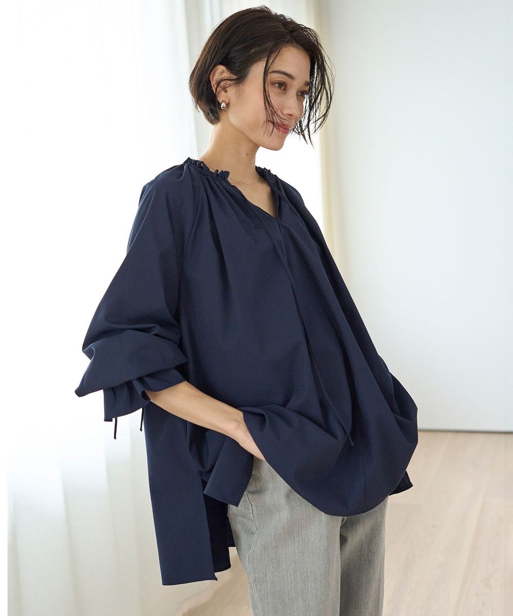 UNFILO L 2WAYギャザーブラウス 