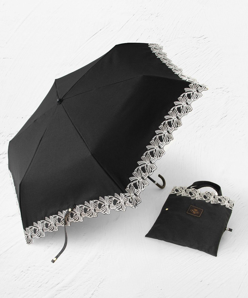 TOCCA 【晴雨兼用】DANCING RIBBON UMBRELLA 折り畳み傘 収納バッグ付き 