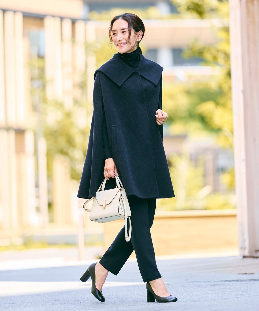 #Newans セーラーカラーダブルフェイスケープコート 