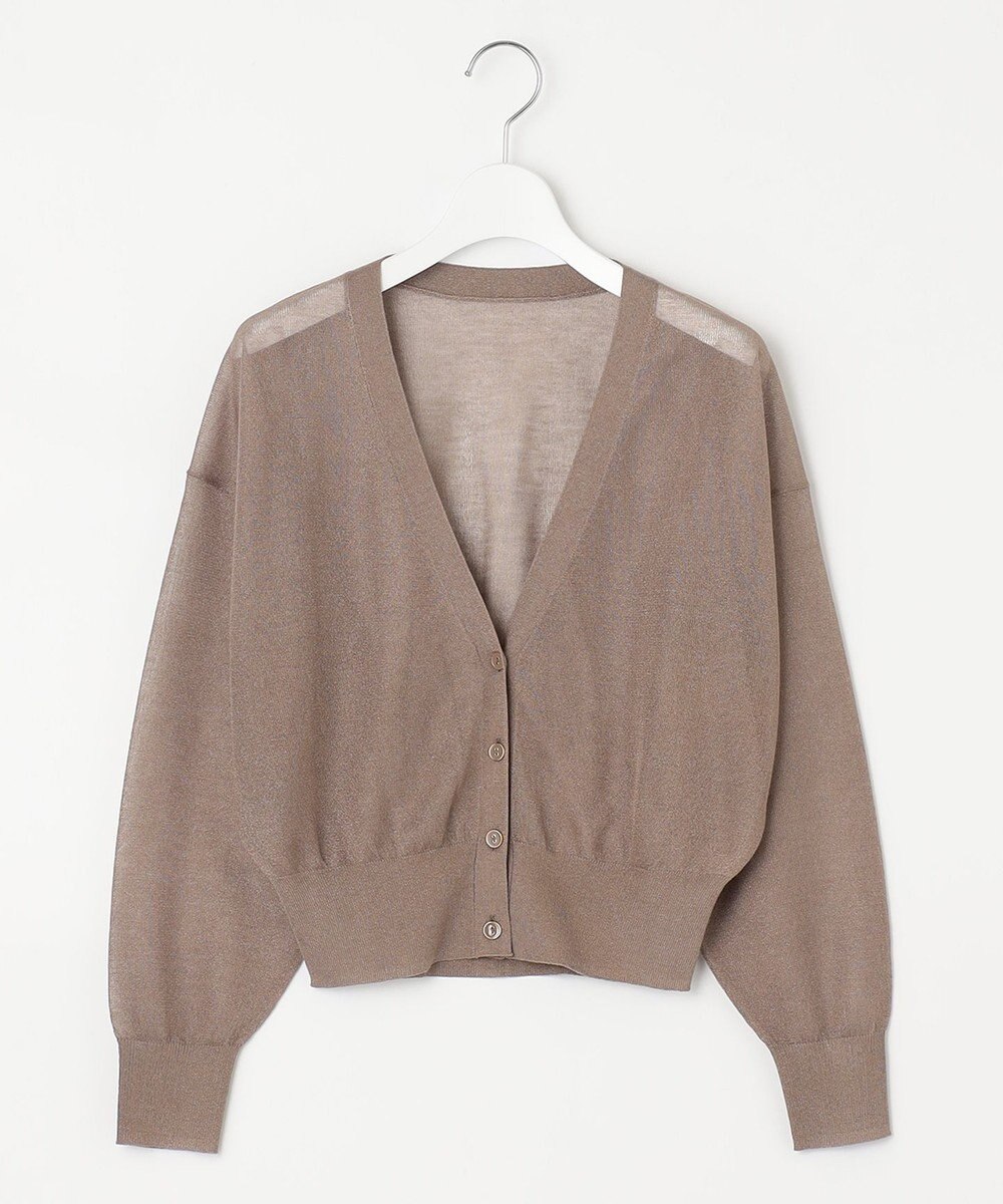 Feroux 【洗える】Vネックシアー カーデ 