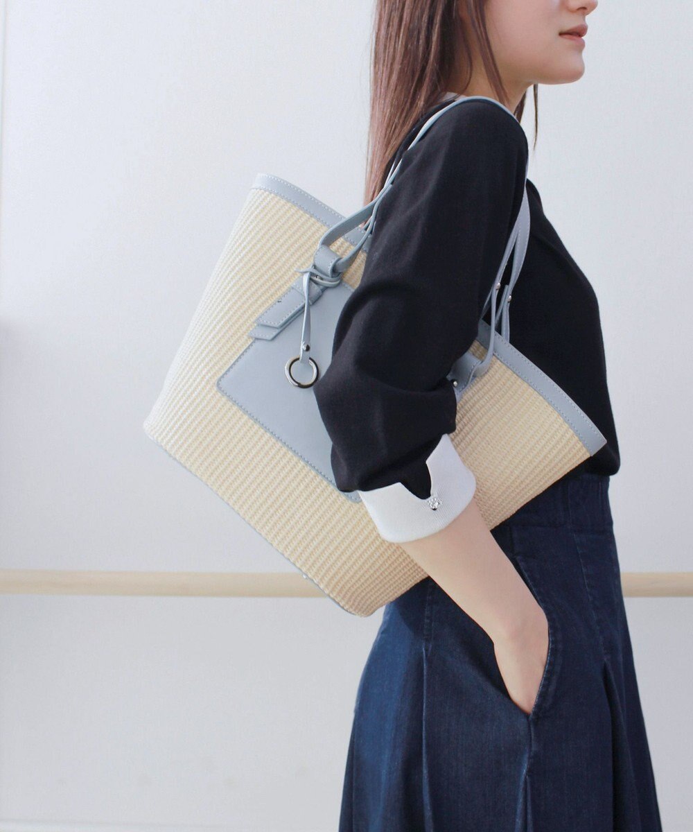 組曲 フェイクレザーコンビバスケットバッグ 