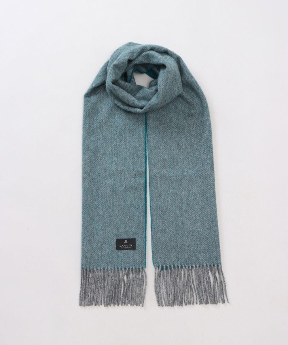 AURORA 【 LANVIN COLLECTION（ランバン コレクション） 】カシミヤ100%無地シングルリバーシブルマフラー(WASH) 