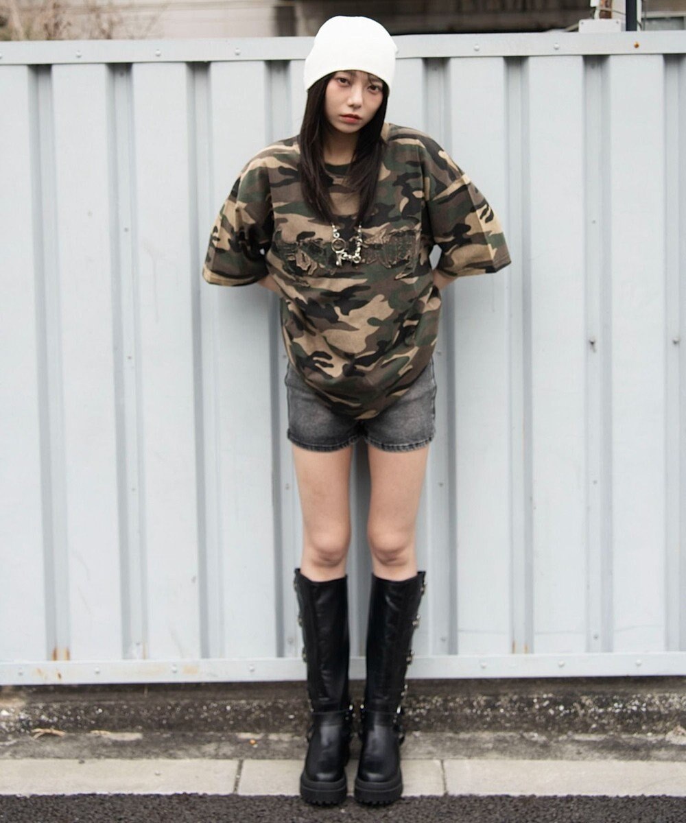 WEGO 【ユニセックス着用ITEM/MLサイズ展開】ブリーチダメージアップリケT（SS） 