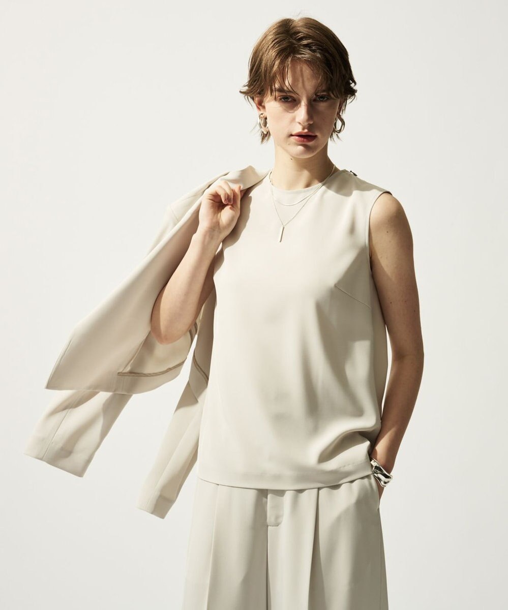 uncrave クールタッチツイル スリットブラウス 