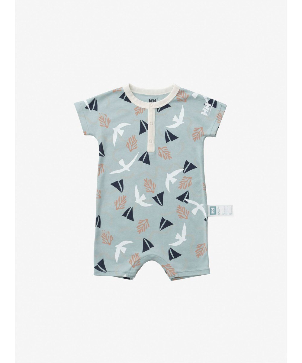 HELLY HANSEN 【ベビー・抗菌防臭・記名ラベル付】マイファーストHHショートスリーブプリントロンパース 