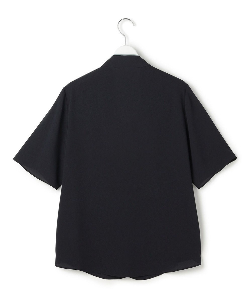 ICB L 【新色追加】BackSatinAmunzen 5分袖配色ボウタイブラウス 