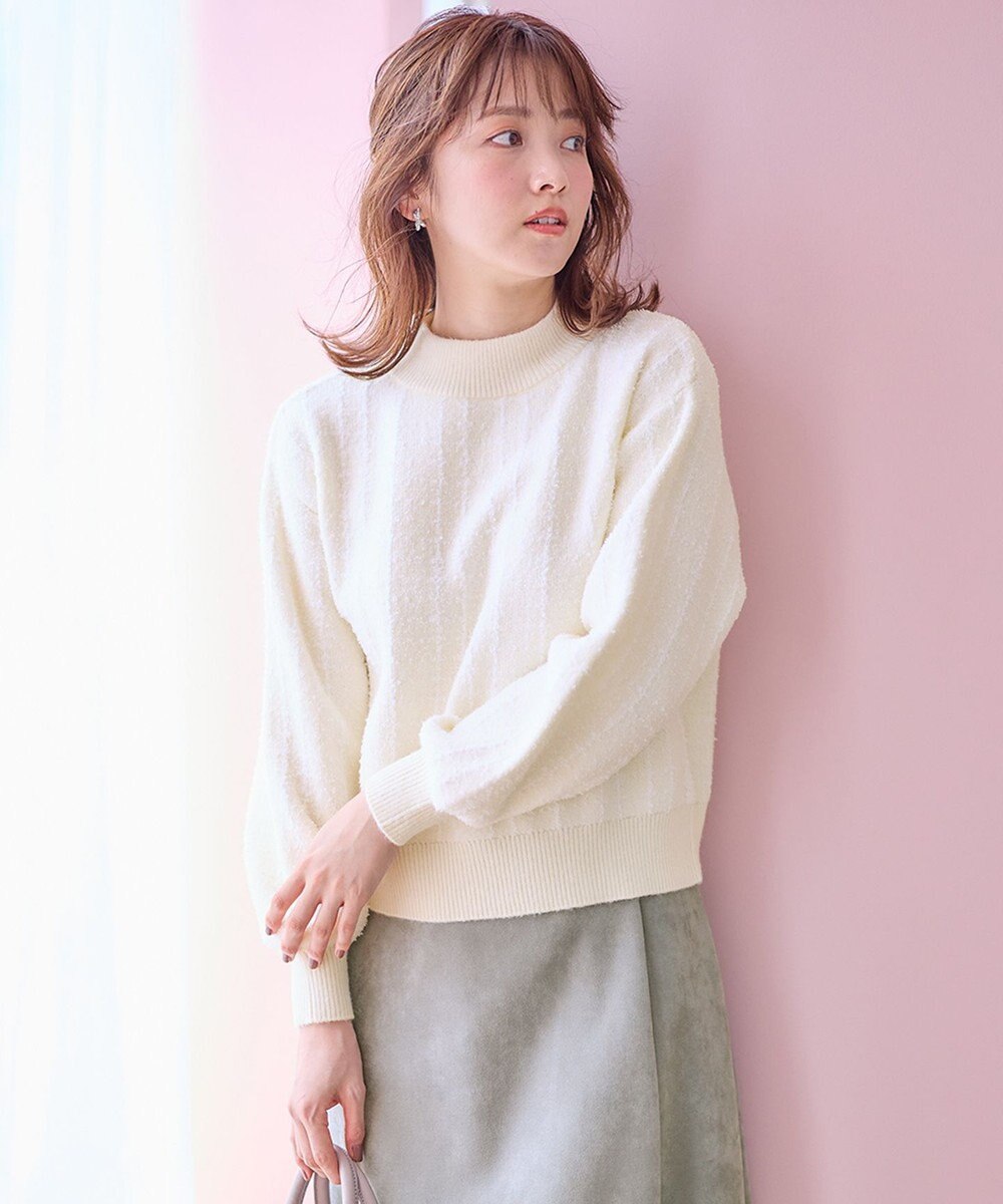 ANY SIS 【洗える】フラッフィーパターン ニット 