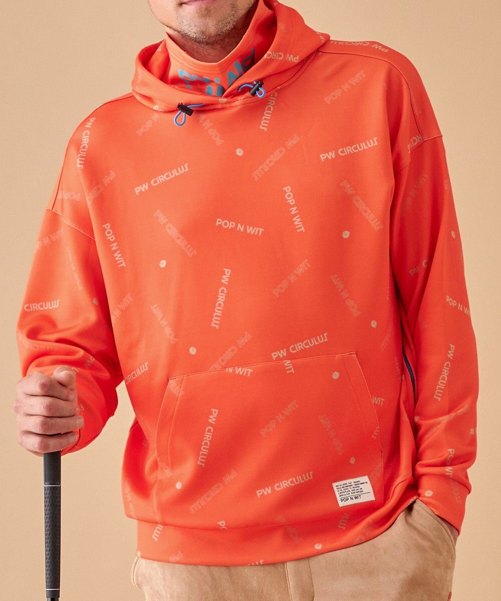 PW CIRCULUS 【 伸縮性あり 】【MEN】 LOGO  ネックウォーマー付フーディ 