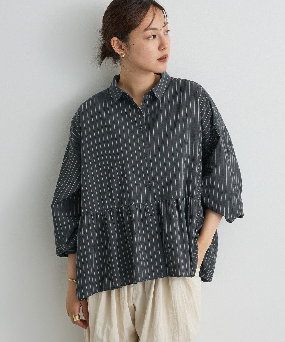 CRAFT STANDARD BOUTIQUE ペプラム長袖ブラウス 