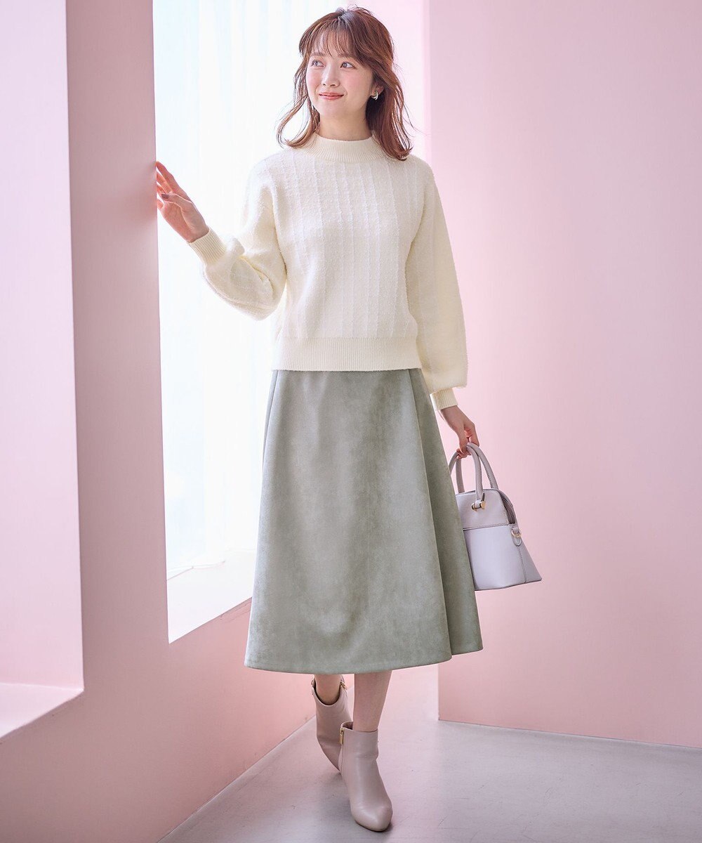 ANY SIS 【洗える】フラッフィーパターン ニット 