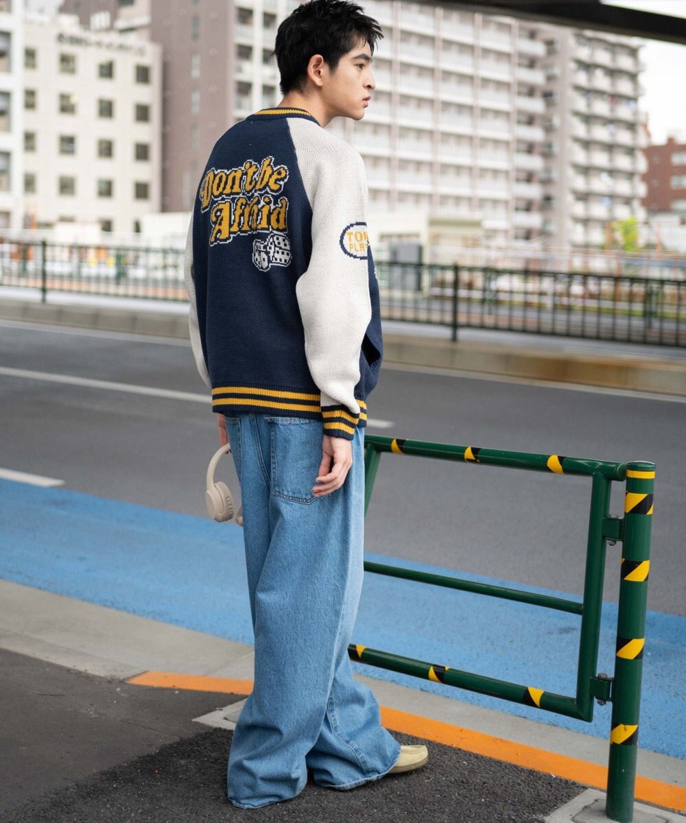 WEGO 【ユニセックス着用ITEM/MLサイズ展開】ジャガードニットスタジャン 