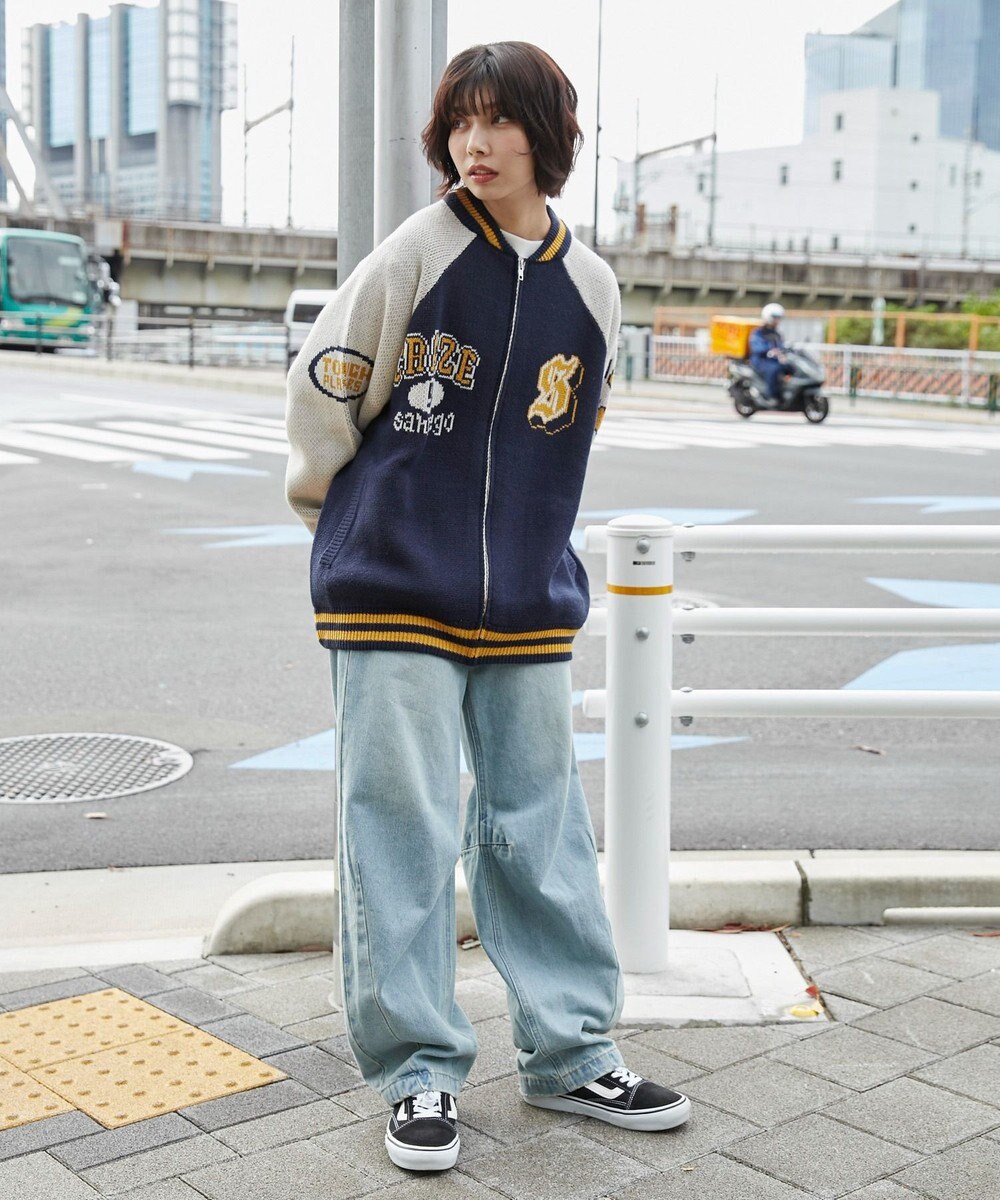 WEGO 【ユニセックス着用ITEM/MLサイズ展開】ジャガードニットスタジャン 