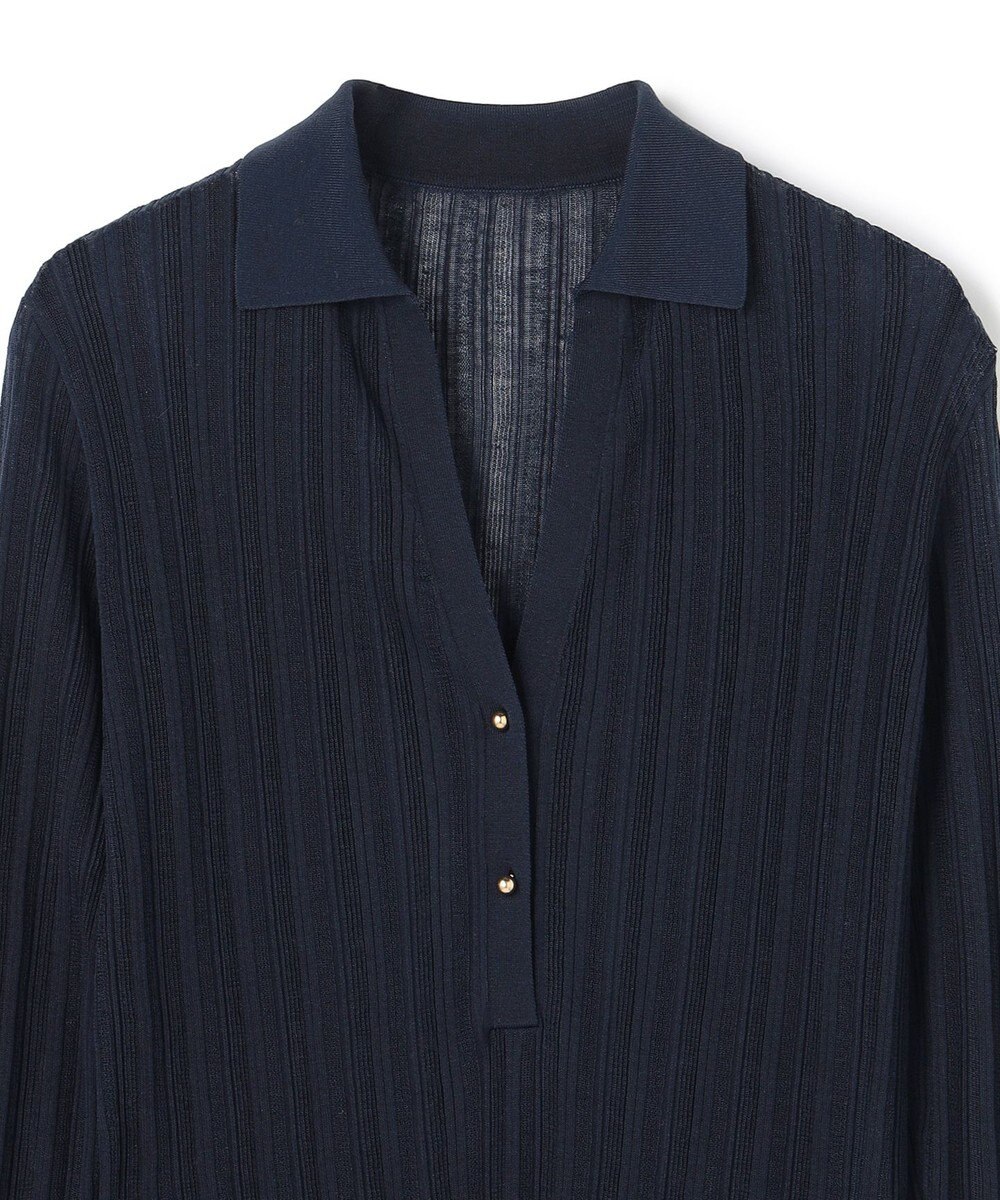 BEIGE， GOVERNOR / シアーリブ スキッパーニット 