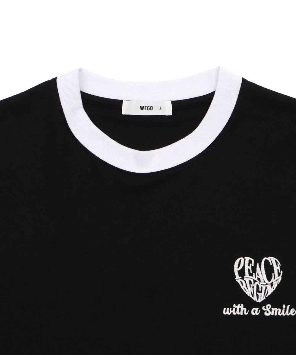 WEGO 【ユニセックス着用ITEM/MLサイズ展開】アクセ付きリンガーグラフィックT（SS） 